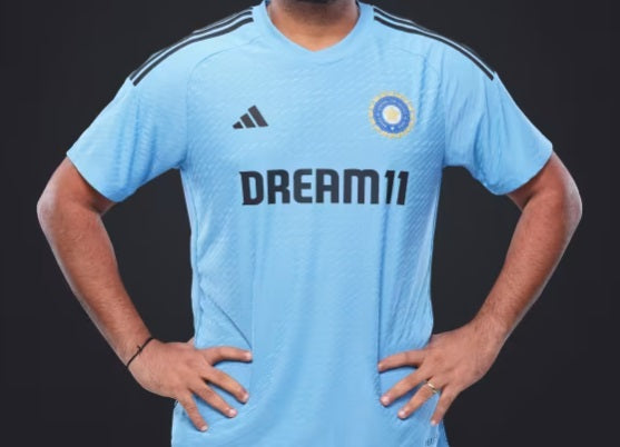 India Cricket Training Jersey Light Blue