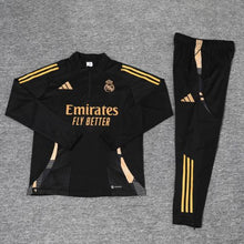 Load image into Gallery viewer, Real Madrid Black Gold Track Suit 24-25
