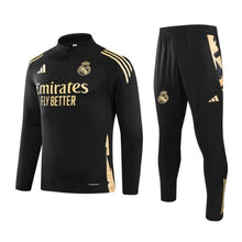 Load image into Gallery viewer, Real Madrid Black Gold Track Suit 24-25
