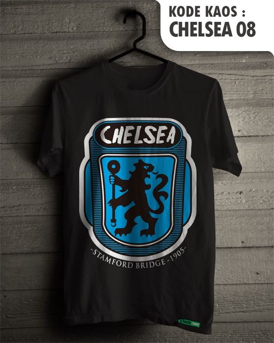 Chelsea Printed Fan Men's T-Shirt Black And Blue
