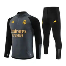 Load image into Gallery viewer, Real Madrid Grey Black Track Suit 23-24
