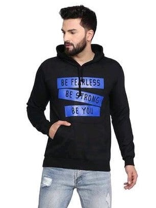 Fashionable Men Stylish Cotton Hoodie Black