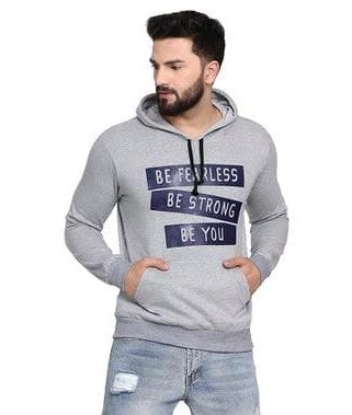 Fashionable Men Stylish Cotton Hoodie Grey