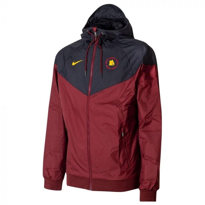 2020-21 Roma Authentic Windrunner Jacket - Dark Grey-Burgundy