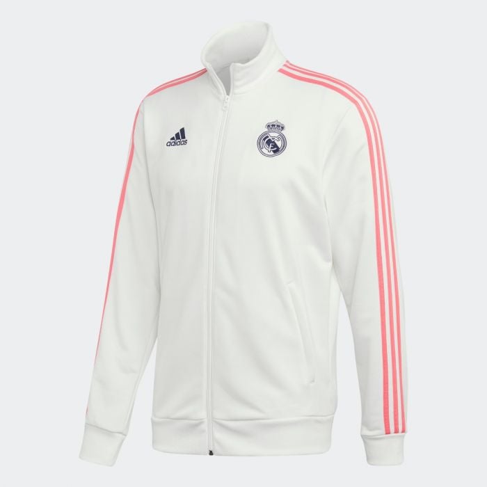 2020-21 Real Madrid 3 Stripes Track Top - White-Pink